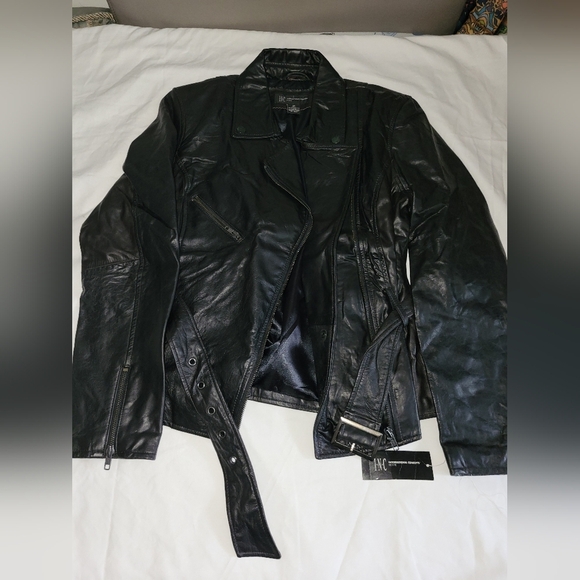 INC International Concepts Jackets & Blazers - INC International Concepts Black Leather Jacket
